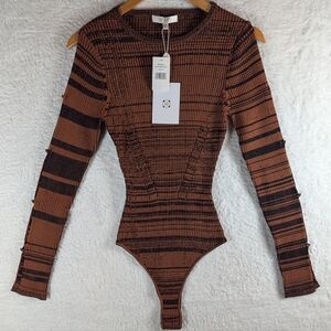 Wayf Black and Brown Textured Top